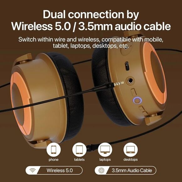 2xHOST PICK! 917 YOWU RGB Cat Ear Headphone - Picture 6 of 9